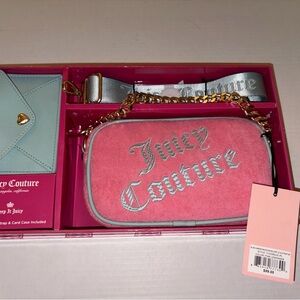 Juicy Couture Pink and teal Crossbody Bag camera bag and wallet strap is beauty